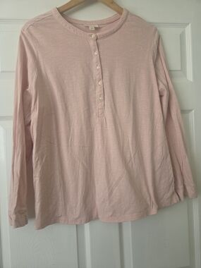 Style & Co. Pale Pink Long-Sleeve Henley Top